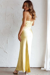 Azara Pintuck Bodice Maxi Dress Yellow