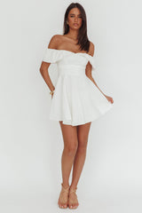 Lillianne Off-Shoulder A-line Mini Dress White
