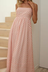 Shirley Square Neckline Maxi Dress Print Orange