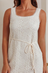 Bethenny Lace Overlay Mini Dress White